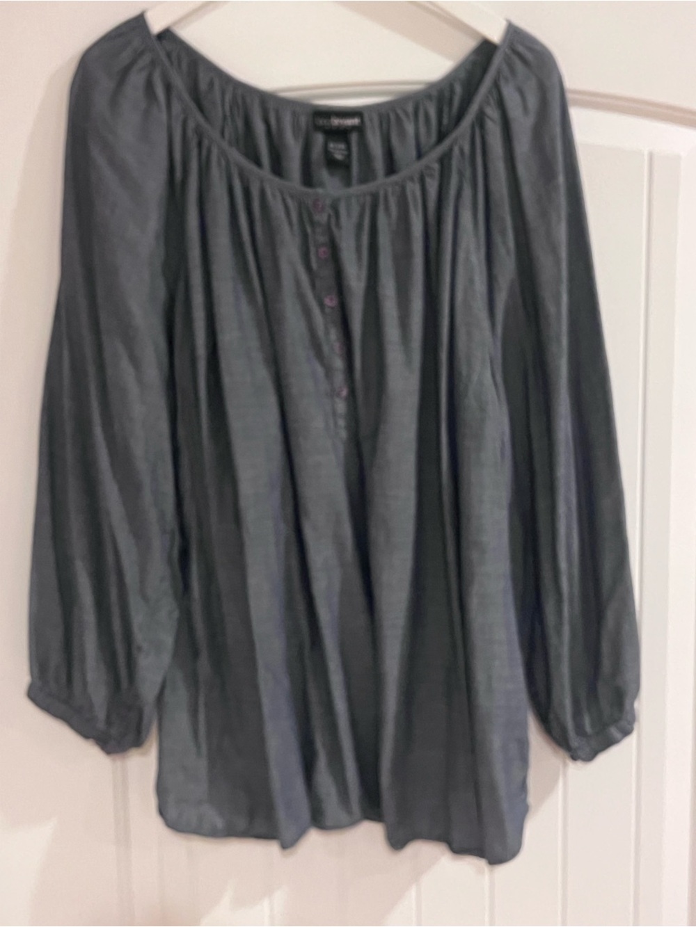 Plus size 26- Lane Bryant chambray pop over top